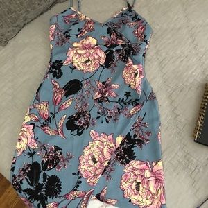 Blue with Floral Design Dress